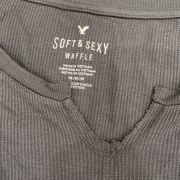 American Eagle Soft & Sexy Waffle Long-Sleeve Shirt - Medium - Picture 4 of 6